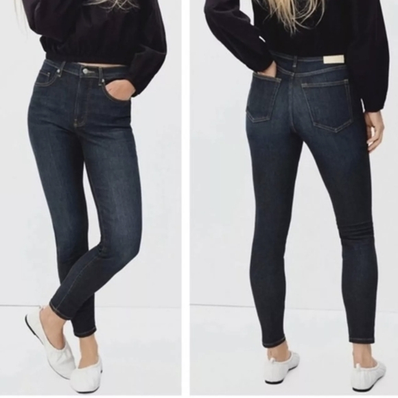 Everlane The High Rise Skinny Dark Wash Jeans - Picture 1 of 11